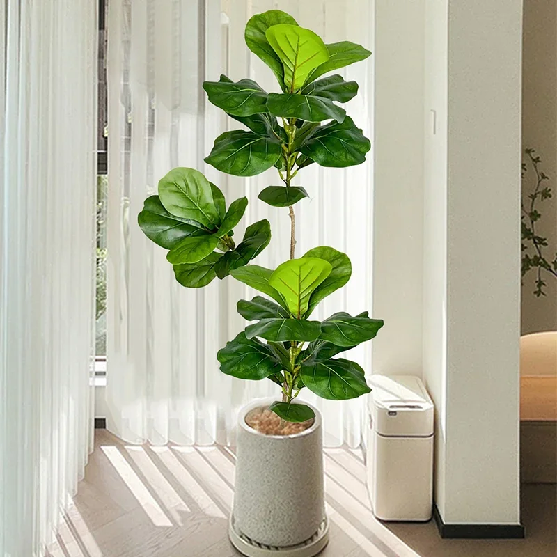 Rubber Plant Ficus - 2-4.9FT Büyük Yapay Ficus Ağacı Sahte