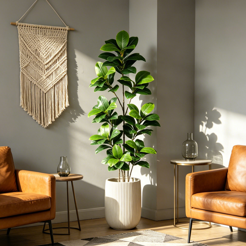 74-140cm Büyük Yapay Banyan Ağ - Rubber Plant Ficus incelemesi ve fiyatı