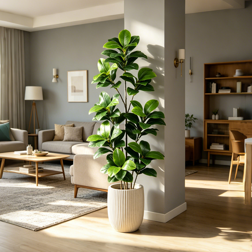 74-140cm Büyük Yapay Banyan Ağ - Rubber Plant Ficus incelemesi ve fiyatı
