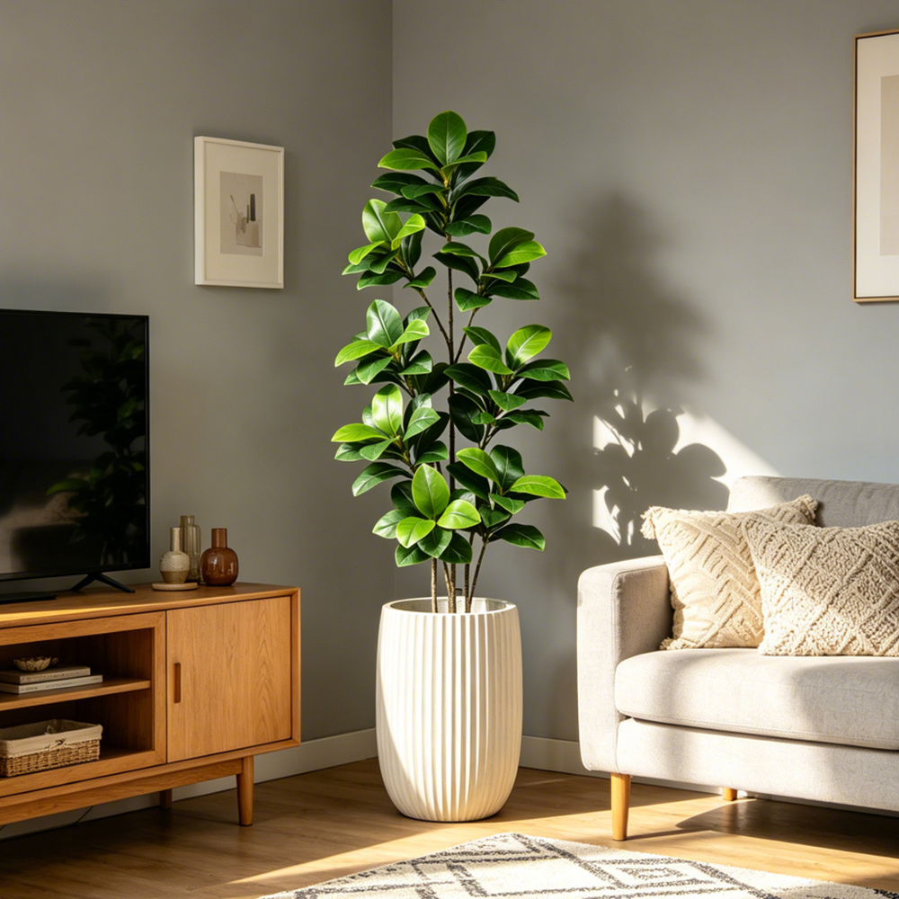 74-140cm Büyük Yapay Banyan Ağ - Rubber Plant Ficus incelemesi ve fiyatı